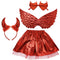 4 PC DEVIL SET , HEADBAND, GLASSES, TUTU,, WINGS